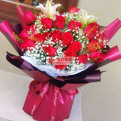 漳州30朵红玫瑰百合，做你余生故事里的人
