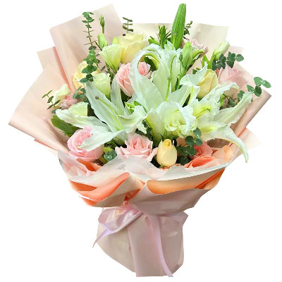 漳州10朵玫瑰百合混搭，爱是难忘时刻