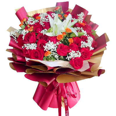 漳州33朵红玫瑰百合，爱如同花般绽放